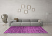 Machine Washable Abstract Pink Modern Rug in a Living Room, wshabs5105pnk