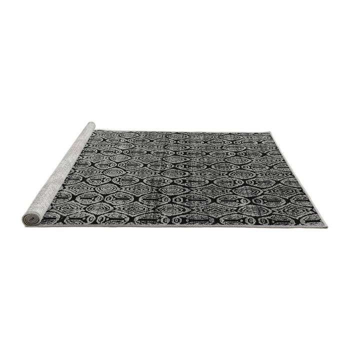 Sideview of Machine Washable Abstract Gray Modern Rug, wshabs5105gry