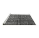 Sideview of Machine Washable Abstract Gray Modern Rug, wshabs5105gry