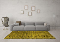 Machine Washable Abstract Yellow Modern Rug, wshabs5105yw