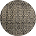 Round Abstract Light French Beige Brown Modern Rug, abs5105