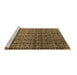 Sideview of Machine Washable Abstract Brown Modern Rug, wshabs5105brn