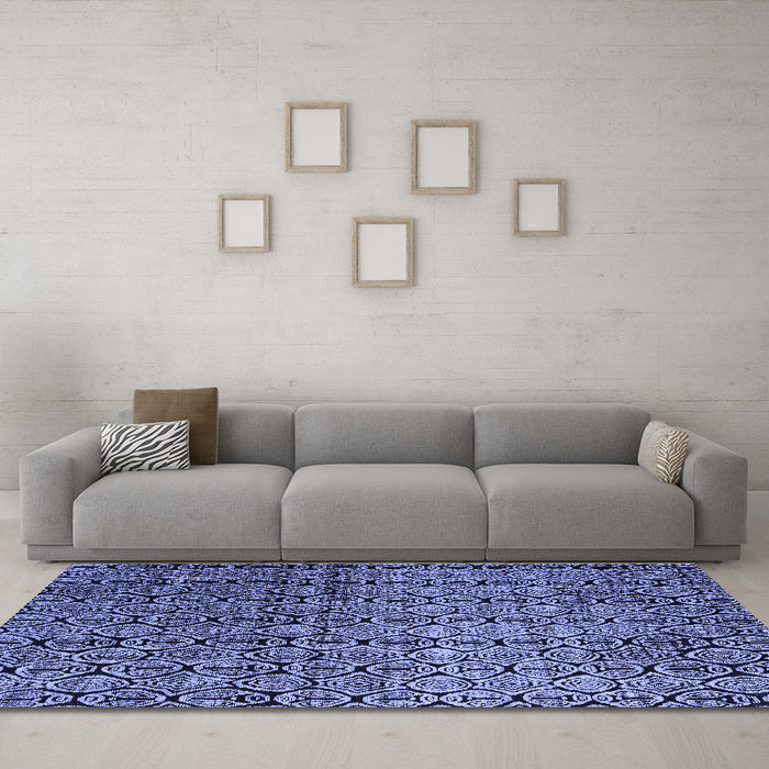 Machine Washable Abstract Blue Modern Rug in a Living Room, wshabs5105blu