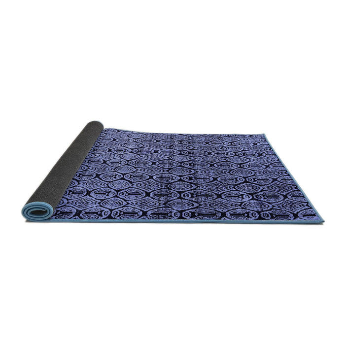 Sideview of Abstract Blue Modern Rug, abs5105blu