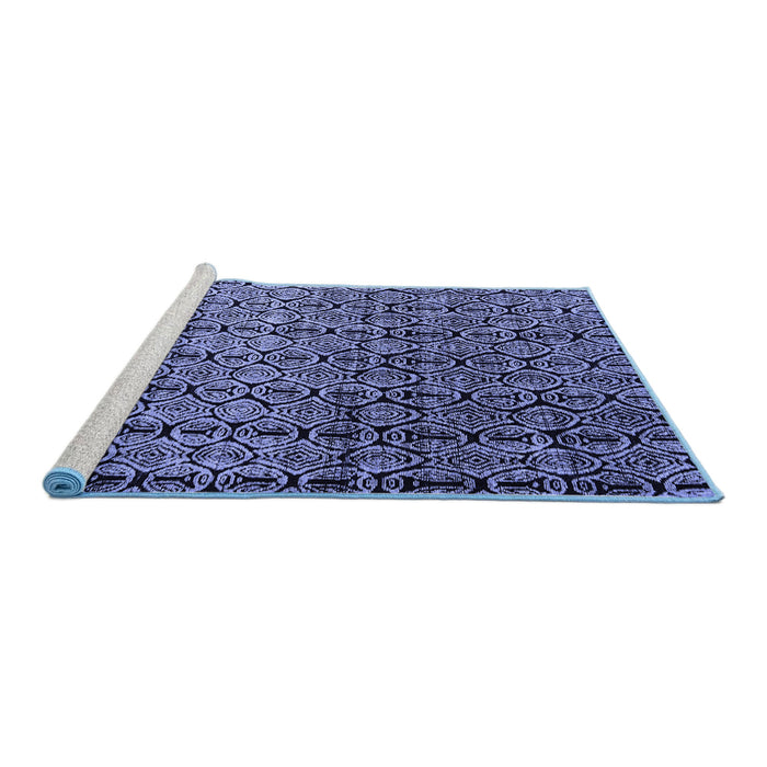 Sideview of Machine Washable Abstract Blue Modern Rug, wshabs5105blu