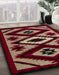 Machine Washable Abstract Dark Almond Brown Rug in a Family Room, wshabs5106