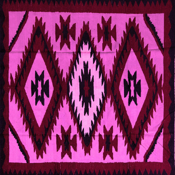 Square Machine Washable Abstract Pink Modern Rug, wshabs5106pnk