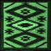 Square Abstract Emerald Green Modern Rug, abs5106emgrn