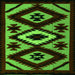 Square Abstract Green Modern Rug, abs5106grn