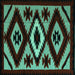 Square Abstract Turquoise Modern Rug, abs5106turq