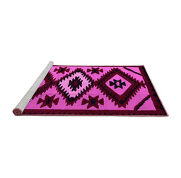 Sideview of Machine Washable Abstract Pink Modern Rug, wshabs5106pnk