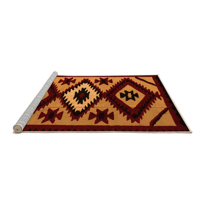 Sideview of Machine Washable Abstract Orange Modern Area Rugs, wshabs5106org