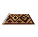 Sideview of Machine Washable Abstract Brown Modern Rug, wshabs5106brn