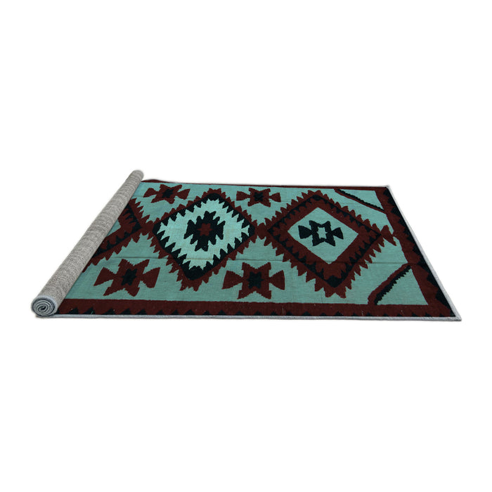Sideview of Machine Washable Abstract Light Blue Modern Rug, wshabs5106lblu