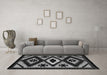 Machine Washable Abstract Gray Modern Rug in a Living Room,, wshabs5106gry