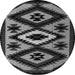 Round Abstract Gray Modern Rug, abs5106gry