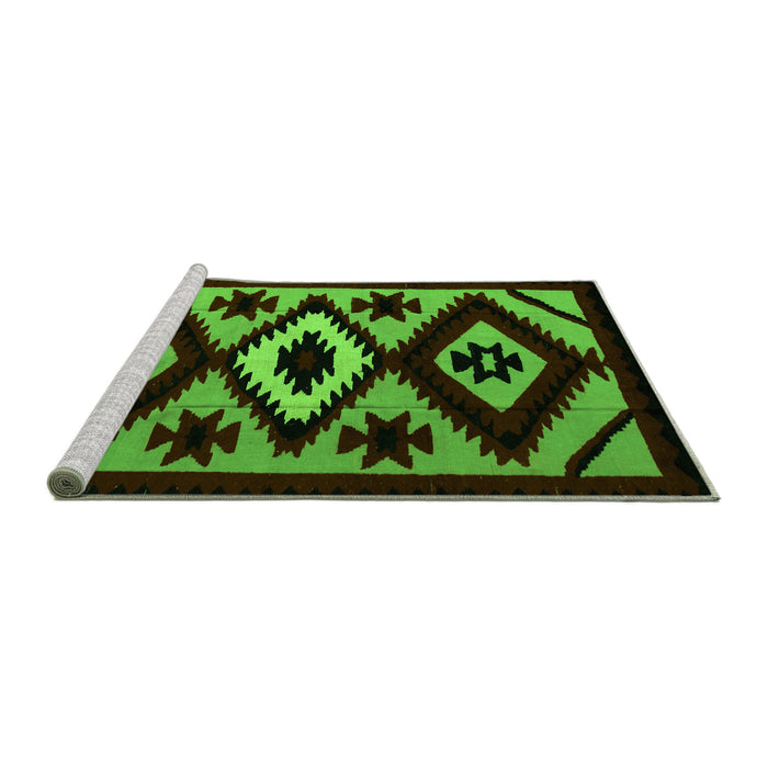 Sideview of Machine Washable Abstract Green Modern Area Rugs, wshabs5106grn