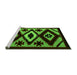 Sideview of Machine Washable Abstract Green Modern Area Rugs, wshabs5106grn