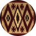 Round Abstract Brown Modern Rug, abs5106brn