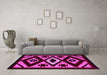 Machine Washable Abstract Pink Modern Rug in a Living Room, wshabs5106pnk