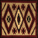 Square Abstract Brown Modern Rug, abs5106brn