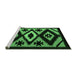 Sideview of Machine Washable Abstract Emerald Green Modern Area Rugs, wshabs5106emgrn