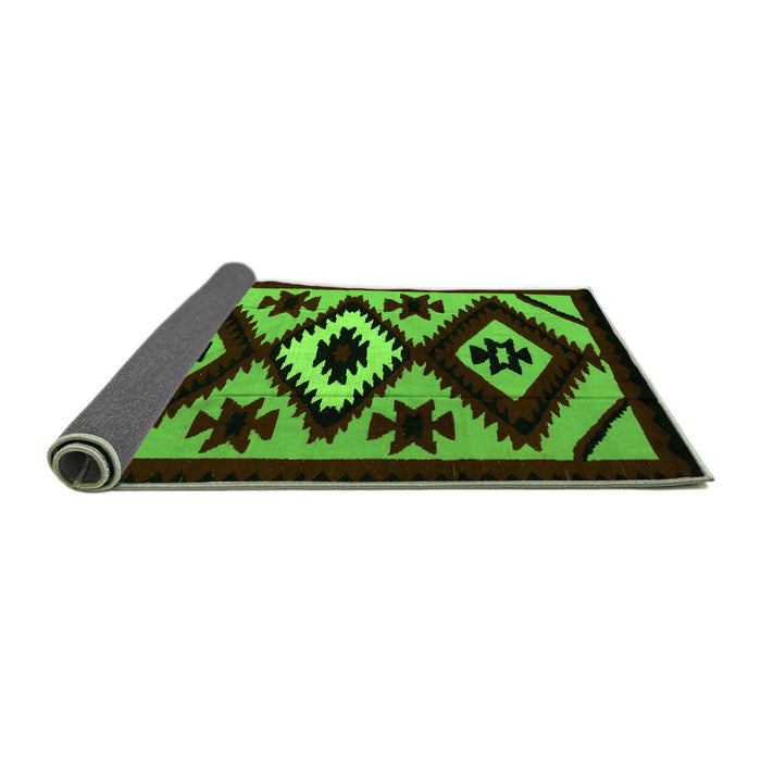 Sideview of Abstract Green Modern Rug, abs5106grn