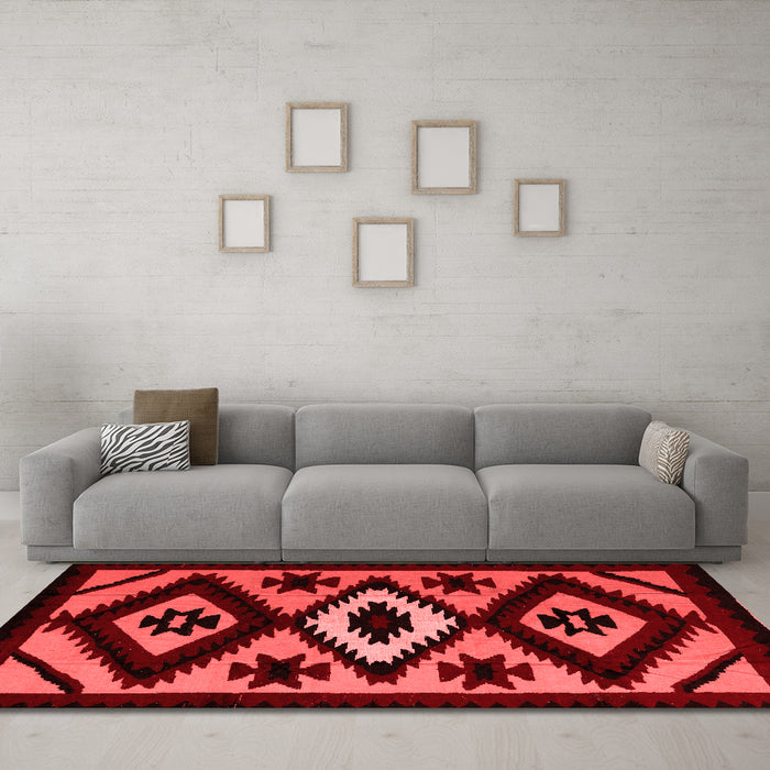 Modern Red Washable Rugs