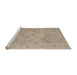 Sideview of Machine Washable Abstract Dark Almond Brown Rug, wshabs5107