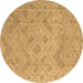 Round Machine Washable Abstract Brown Modern Rug, wshabs5107brn