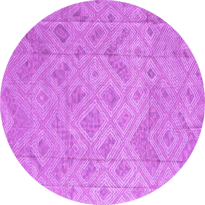 Round Abstract Purple Modern Rug, abs5107pur