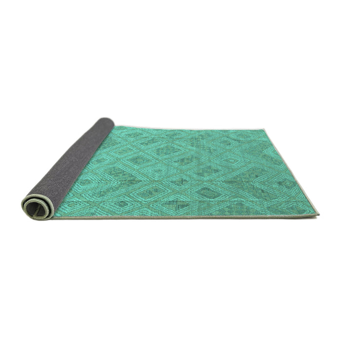 Sideview of Abstract Turquoise Modern Rug, abs5107turq