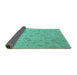 Sideview of Abstract Turquoise Modern Rug, abs5107turq