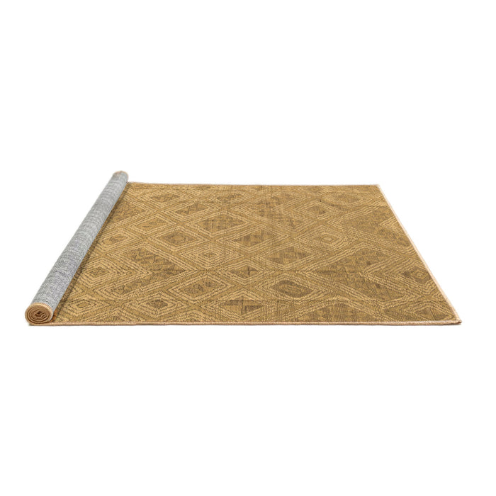 Sideview of Machine Washable Abstract Brown Modern Rug, wshabs5107brn