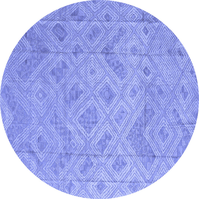 Round Abstract Blue Modern Rug, abs5107blu
