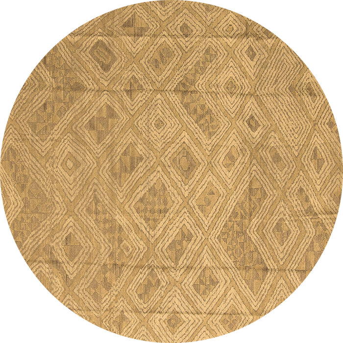 Round Abstract Brown Modern Rug, abs5107brn