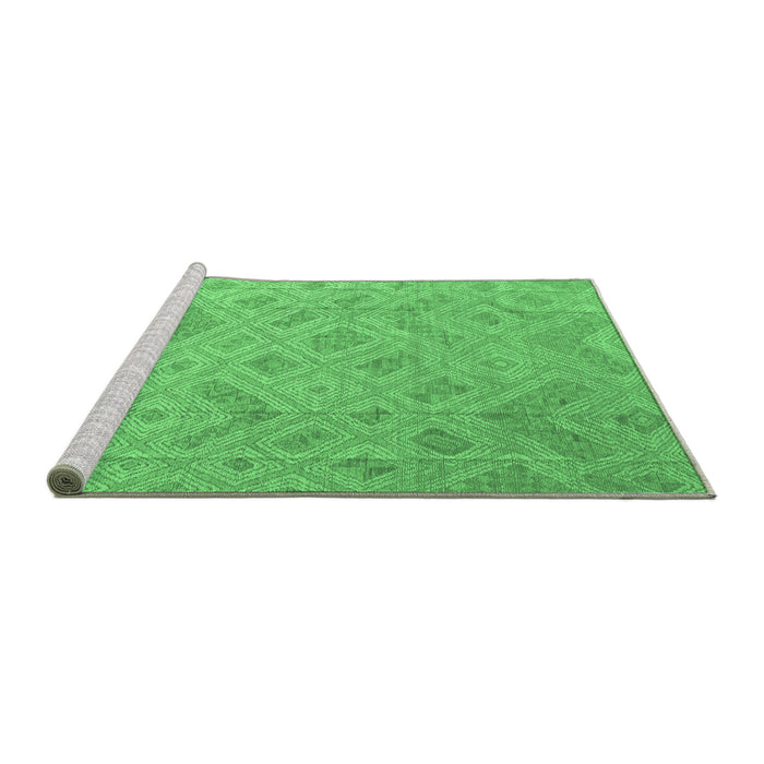 Sideview of Machine Washable Abstract Emerald Green Modern Area Rugs, wshabs5107emgrn