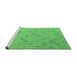 Sideview of Machine Washable Abstract Emerald Green Modern Area Rugs, wshabs5107emgrn