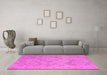 Machine Washable Abstract Pink Modern Rug in a Living Room, wshabs5107pnk