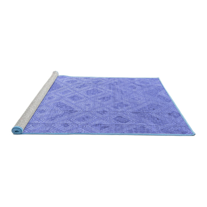 Sideview of Machine Washable Abstract Blue Modern Rug, wshabs5107blu
