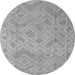 Round Machine Washable Abstract Gray Modern Rug, wshabs5107gry