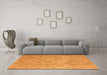 Machine Washable Abstract Orange Modern Area Rugs in a Living Room, wshabs5107org