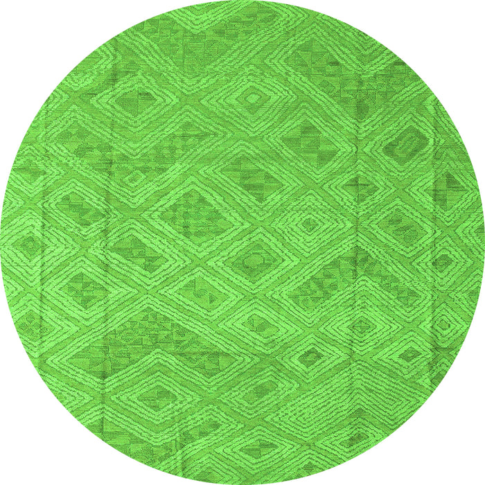Round Abstract Green Modern Rug, abs5107grn