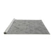 Sideview of Machine Washable Abstract Gray Modern Rug, wshabs5107gry