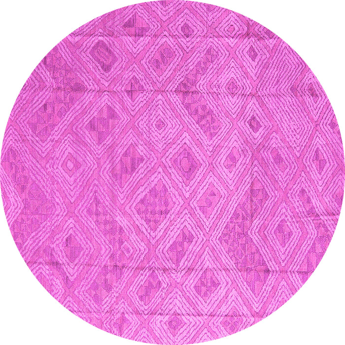 Round Machine Washable Abstract Pink Modern Rug, wshabs5107pnk