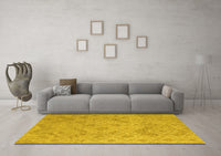 Machine Washable Abstract Yellow Modern Rug, wshabs5107yw