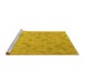 Sideview of Machine Washable Abstract Yellow Modern Rug, wshabs5107yw