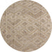 Round Abstract Dark Almond Brown Modern Rug, abs5107