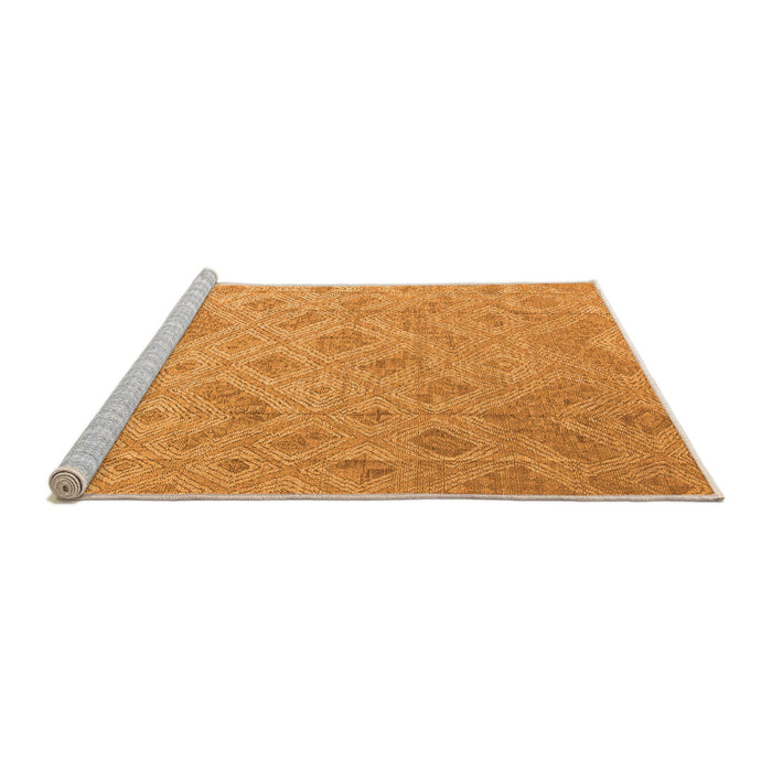 Sideview of Machine Washable Abstract Orange Modern Area Rugs, wshabs5107org