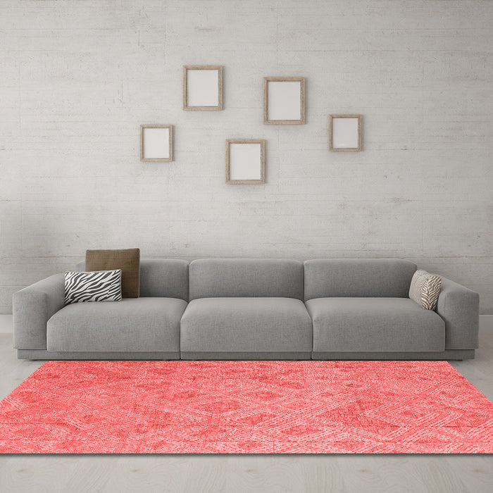 Modern Red Washable Rugs